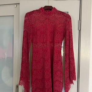 Elegant Red Lace Dress